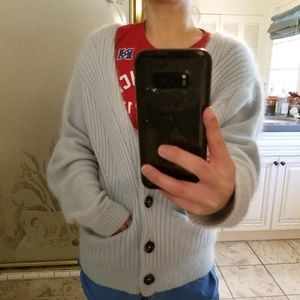 SNIDEL PASTEL BLUE FUZZY OVERSIZED CARDIGAN SZ M